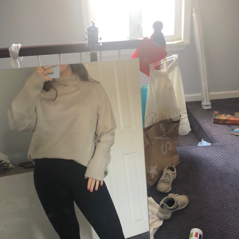 Cream turtleneck sweater